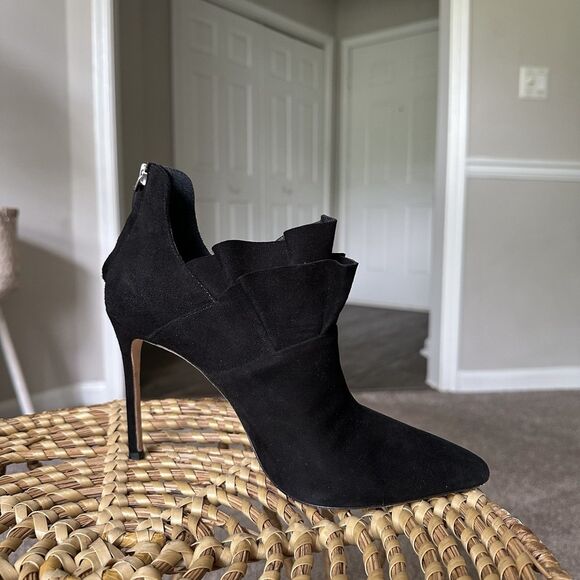 Pour La Victoire Ceara Stiletto Suede Ankle Boot In Black Womens US 7.5 - Picture 6 of 9